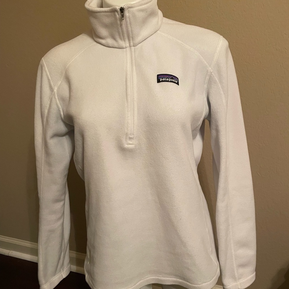 EUC Patagonia micro d fleece zip white womens medium